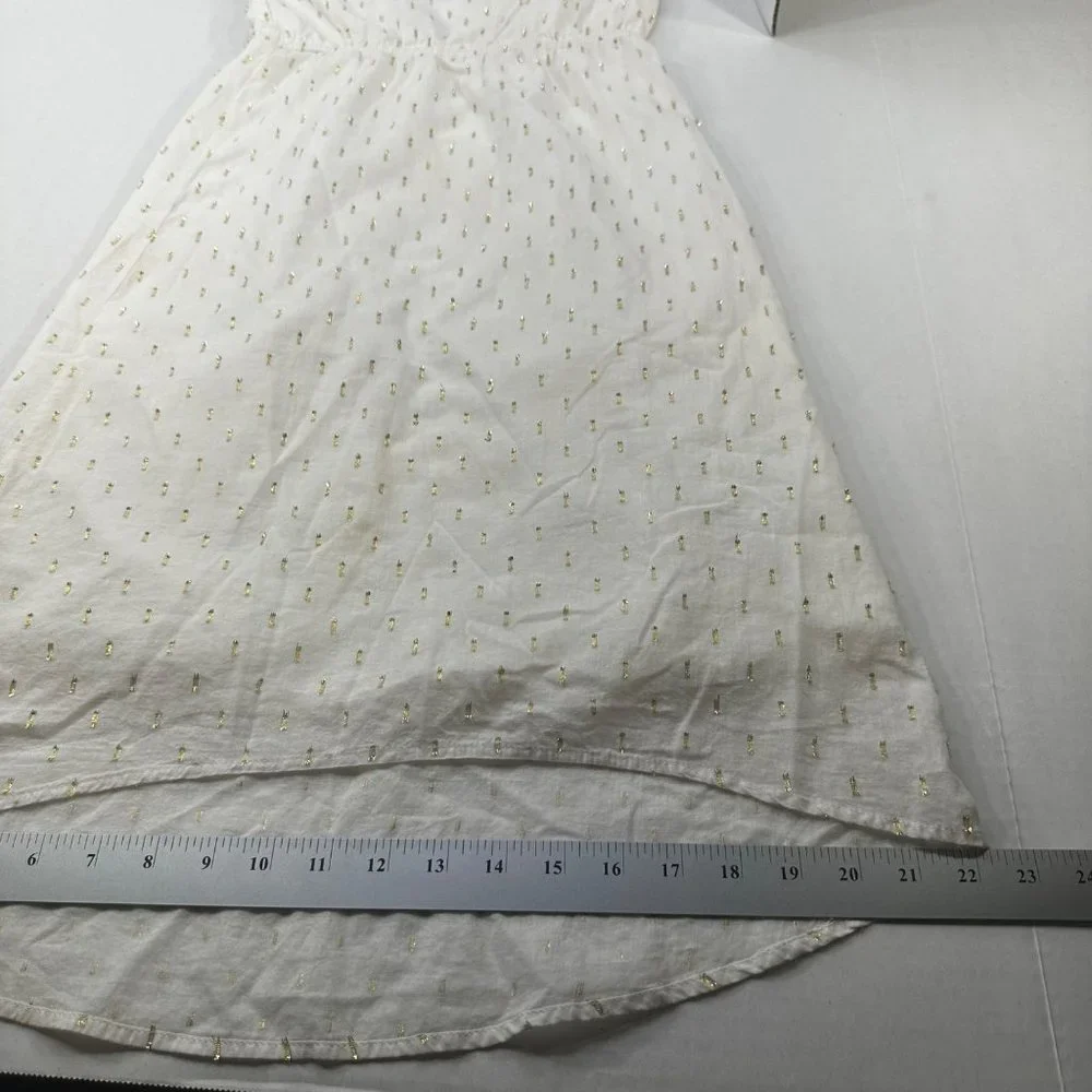 Old Navy Girls Size Medium 8 Dress Hi Low Cross Straps Back Lined Beige Preowned